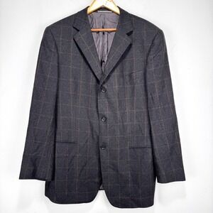 Ermenegildo Zegna Soft Cashmere Sport Coat Blazer Men 44R (54 (EUR) Gray Window